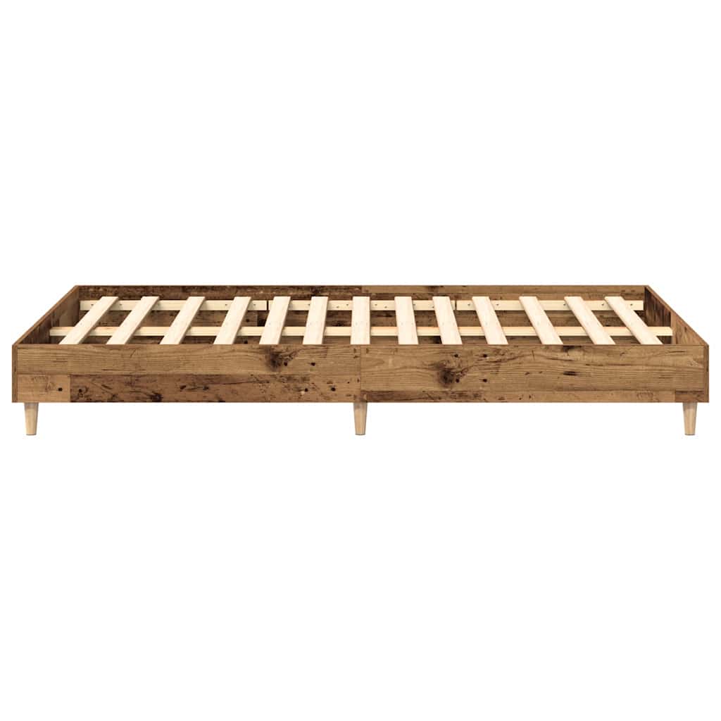 Bed frame without mattress old wood look 120x200cm wood material
