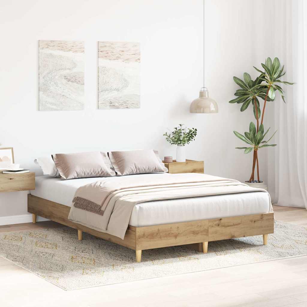 Bed frame without mattress Artisan oak 120x200cm wood material
