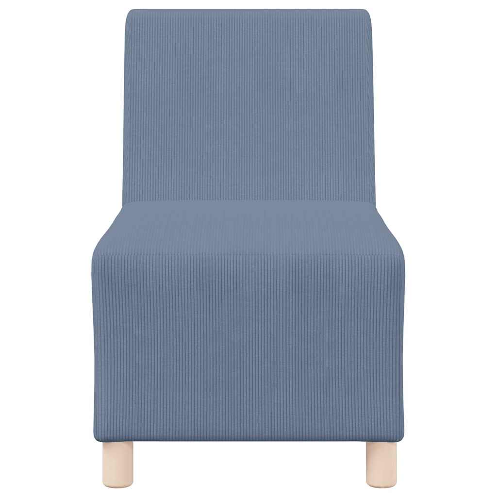 Sofa-Stuhl ohne Armlehnen Blau 55 cm Cordstoff