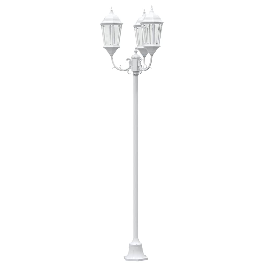 Gartenlichtmast Weiß Aluminium, Glas