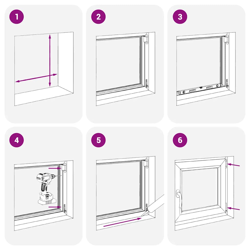 Kellerfenster "RISOR" 50x75 cm Drehkipp DIN Rechts Weiß
