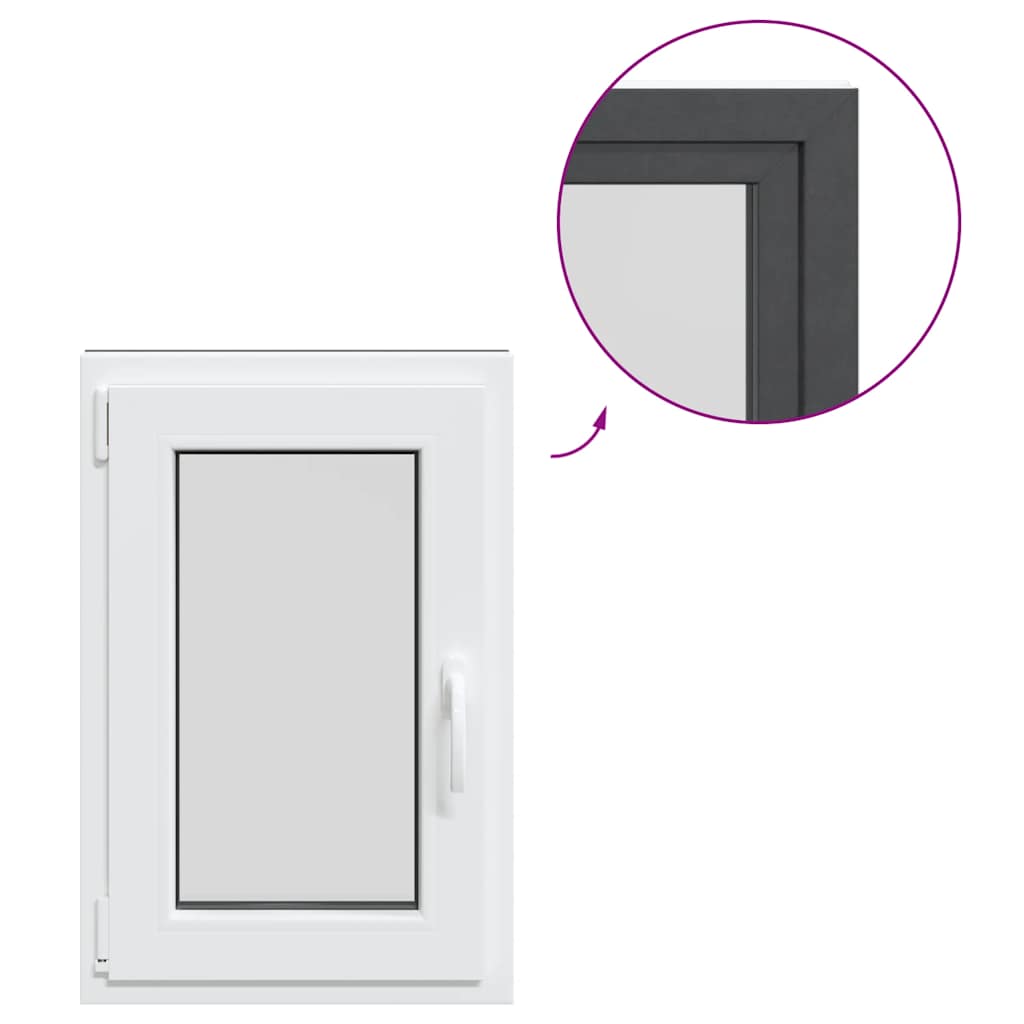 Kellerfenster "RISOR" 50x75 cm Drehkipp DIN Links Anthrazit