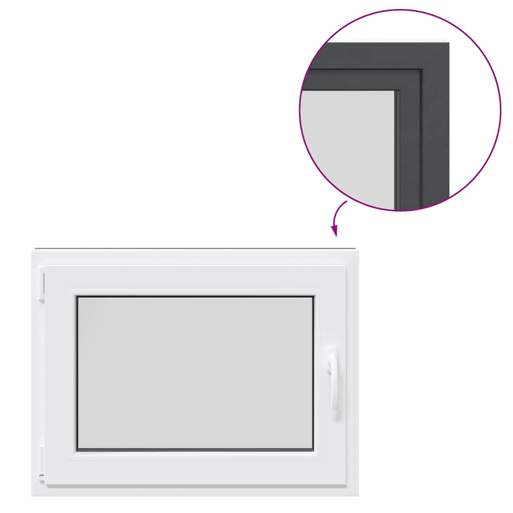Kellerfenster "RISOR" 80x50 cm Drehkipp DIN Links Anthrazit