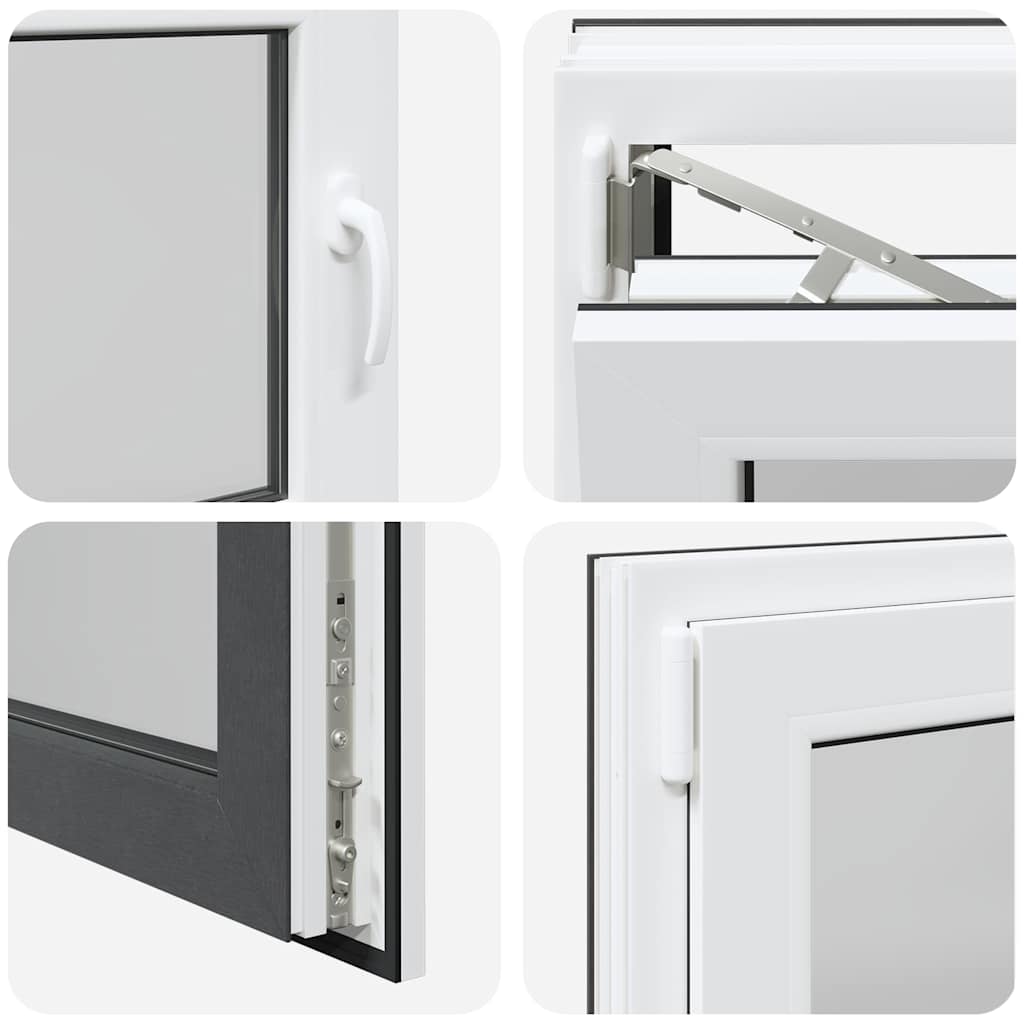 Kellerfenster "RISOR" 80x50 cm Drehkipp DIN Links Anthrazit