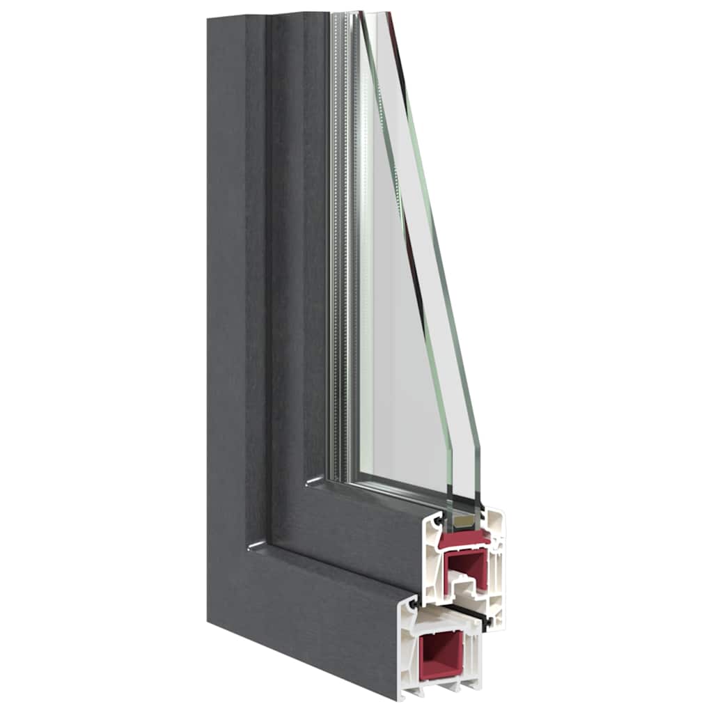 Kellerfenster "RISOR" 80x50 cm Drehkipp DIN Links Anthrazit