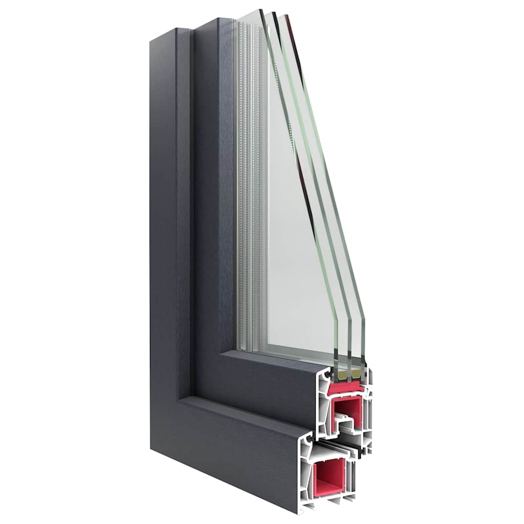Kellerfenster "RISOR" 50x75 cm Drehkipp DIN Links Anthrazit