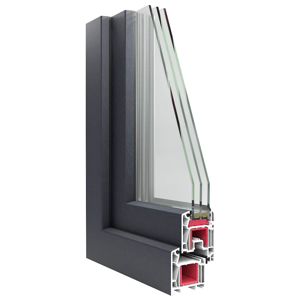 Kellerfenster "RISOR" 80x50 cm Drehkipp DIN Links Anthrazit