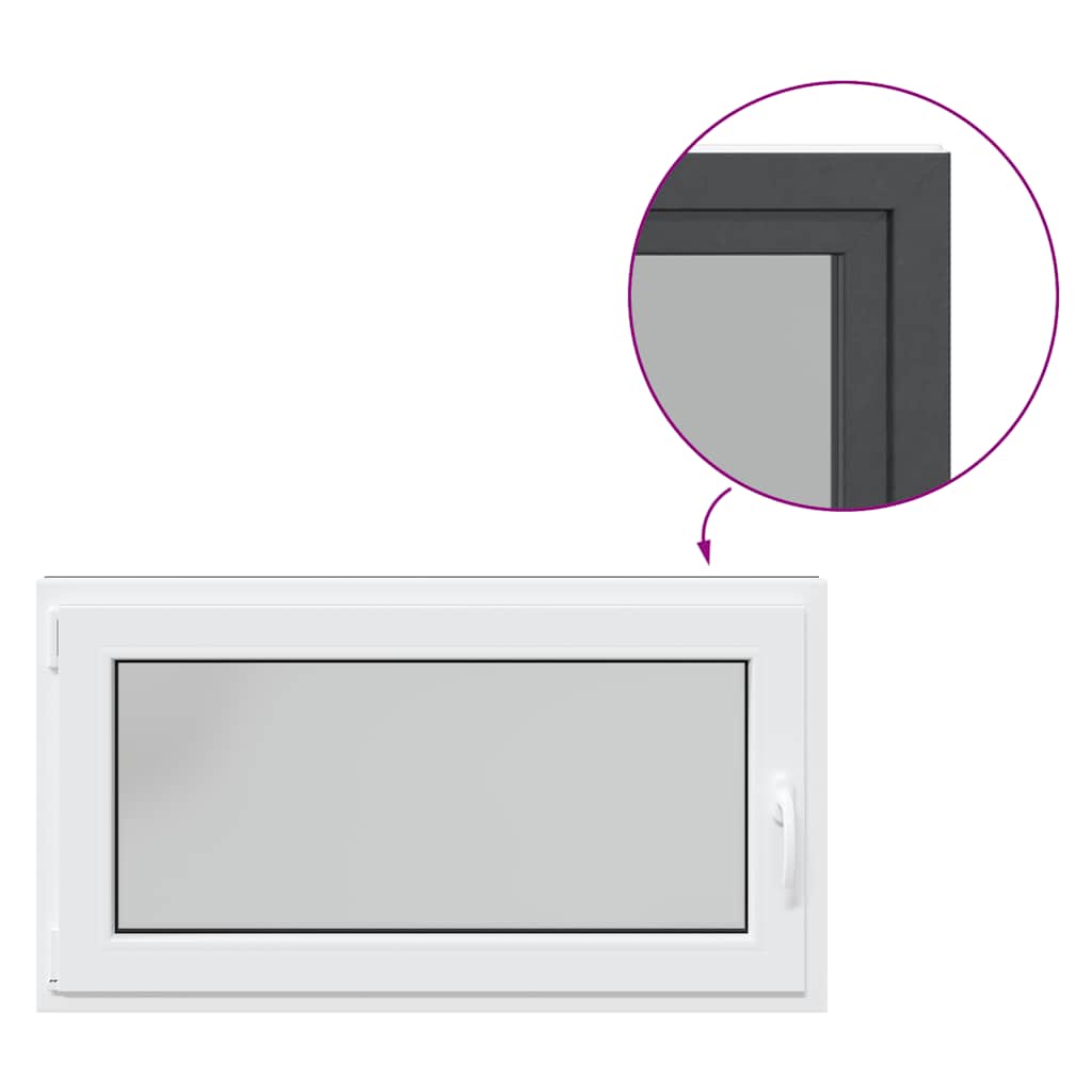 Kellerfenster "RISOR" 110x50 cm Drehkipp DIN Links Anthrazit