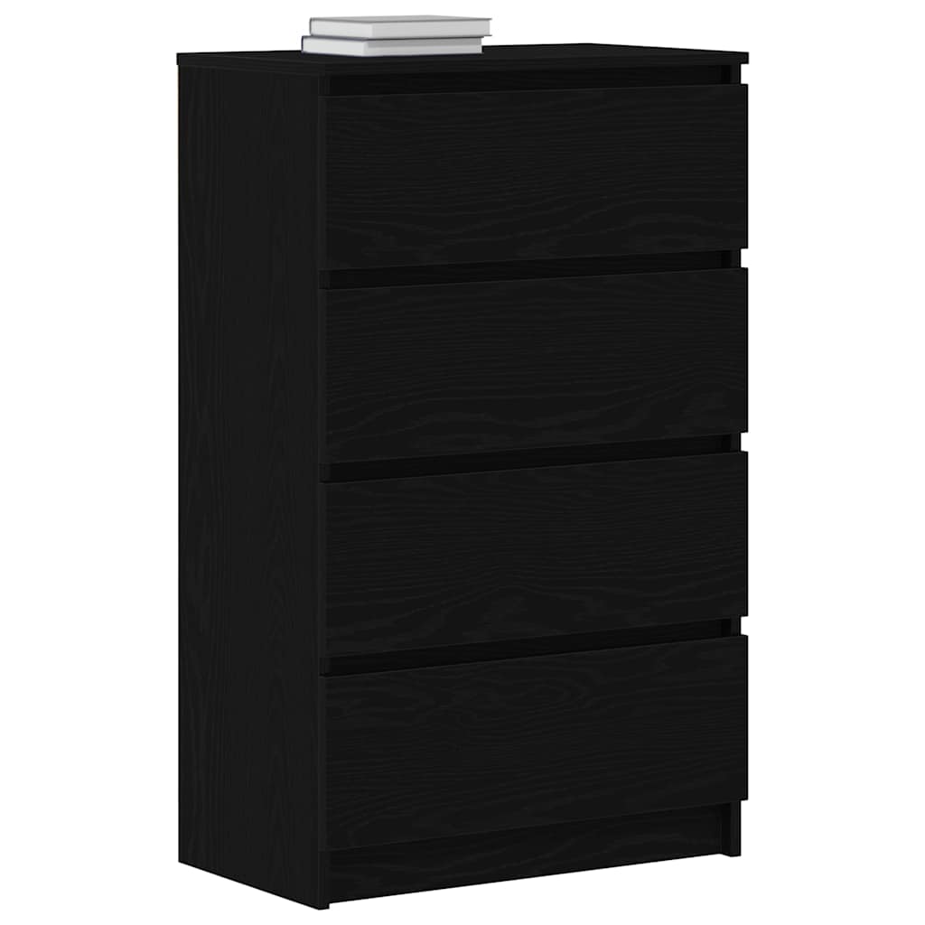 Sideboard Schwarz Eichen-Optik 60x35x98,5 cm Holzwerkstoff