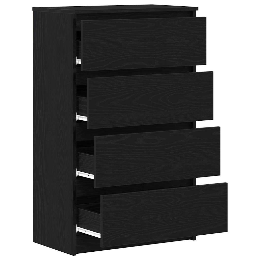 Sideboard Schwarz Eichen-Optik 60x35x98,5 cm Holzwerkstoff