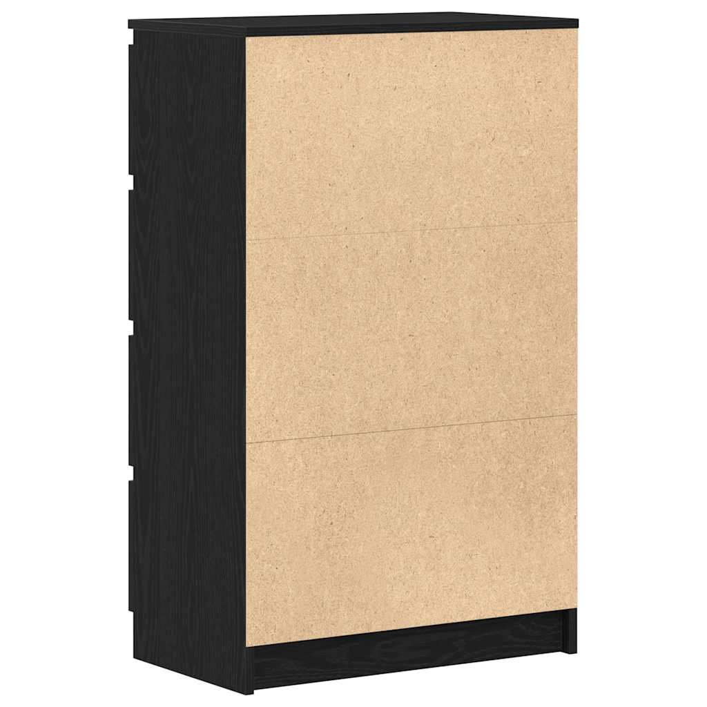 Sideboard Schwarz Eichen-Optik 60x35x98,5 cm Holzwerkstoff