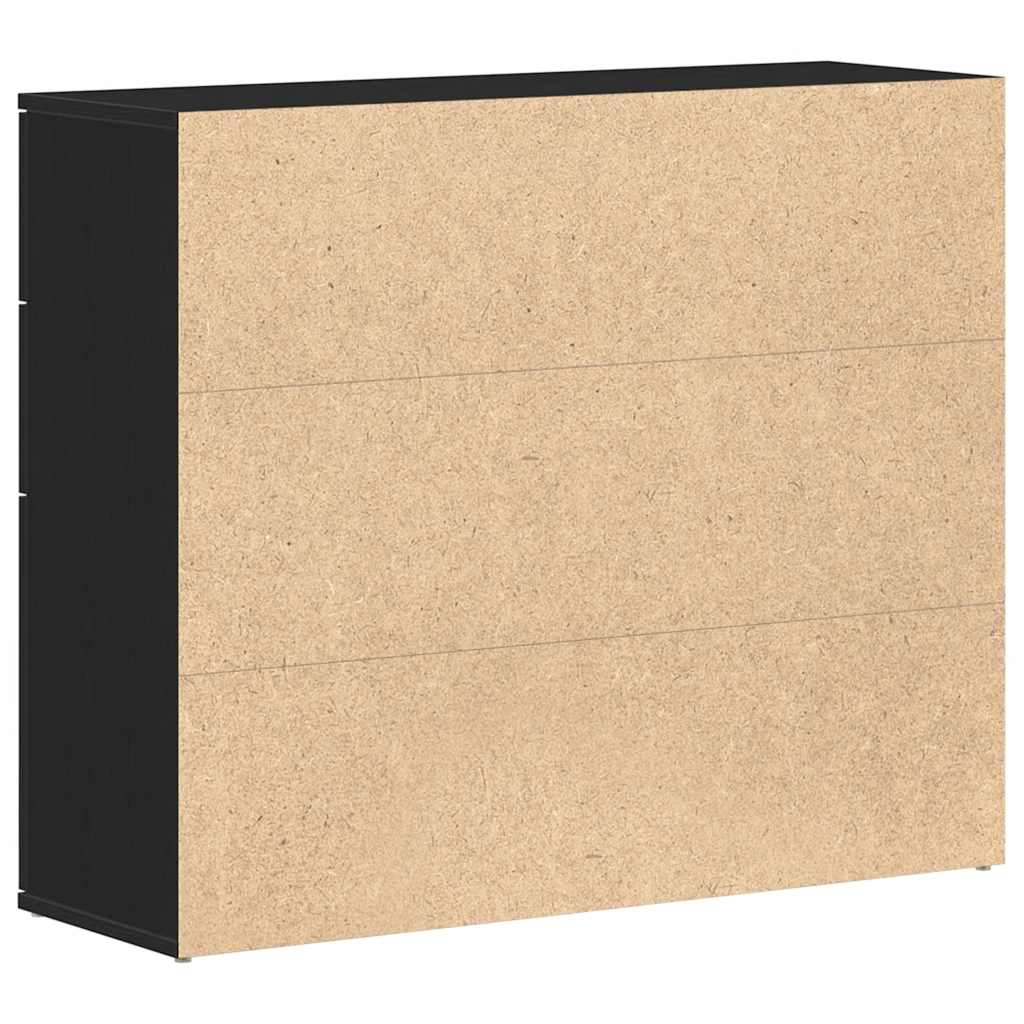 Sideboard Schwarz Eichen-Optik 91x29,5x75 cm Holzwerkstoff
