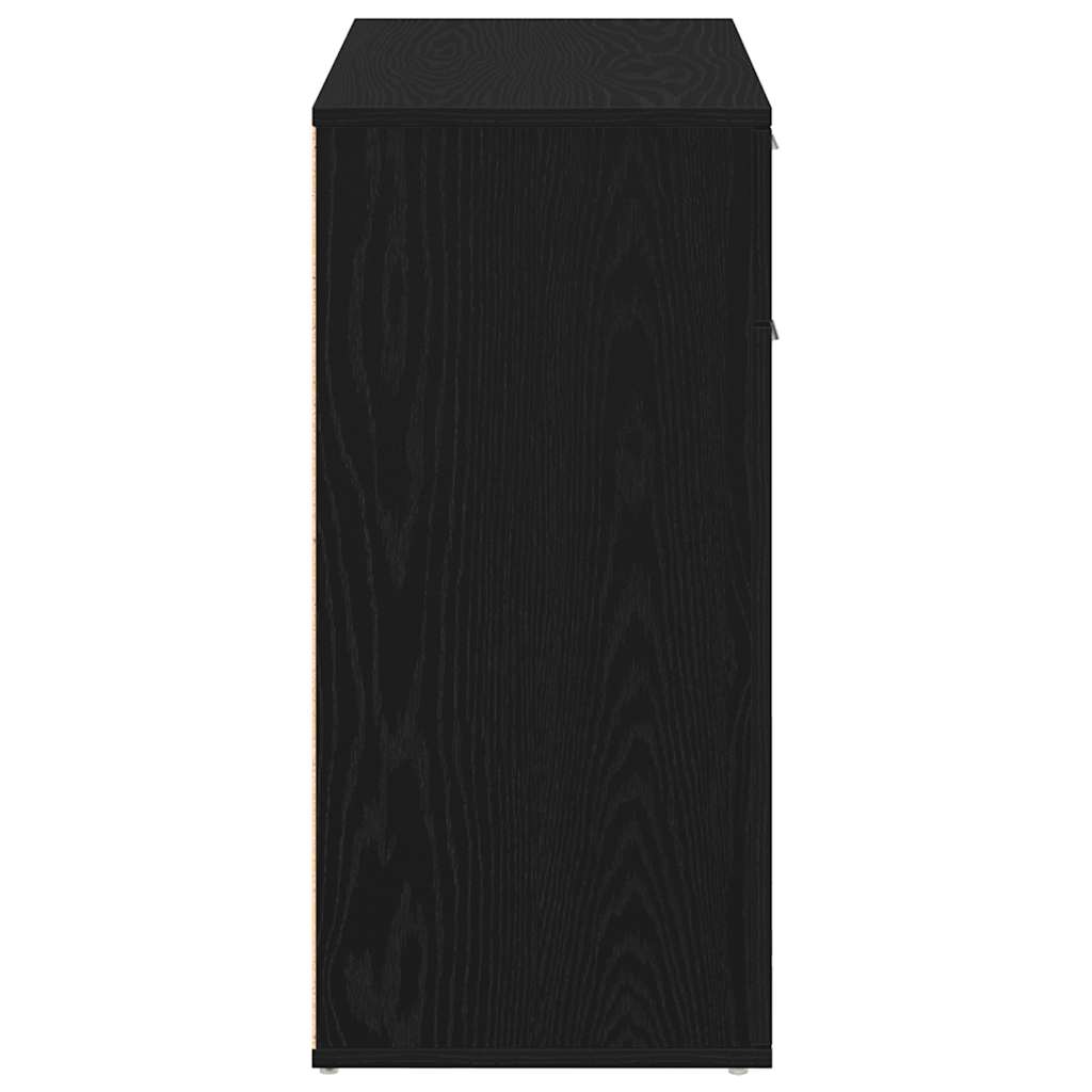 Sideboard Black Oak Look 80x36x75 cm Wood Material