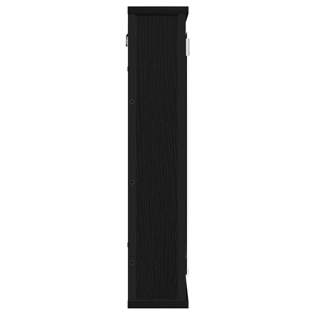 Bad-Spiegelschrank Schwarz Eiche-Optik 42x12x60cm Holzwerkstoff