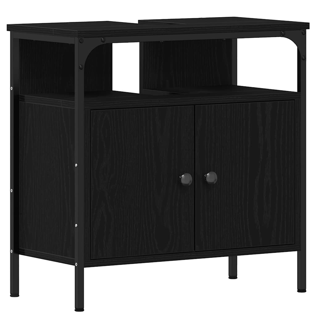 Washbasin base cabinet black oak look 60x30x60 cm