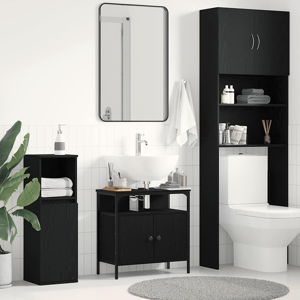 Washbasin base cabinet black oak look 60x30x60 cm