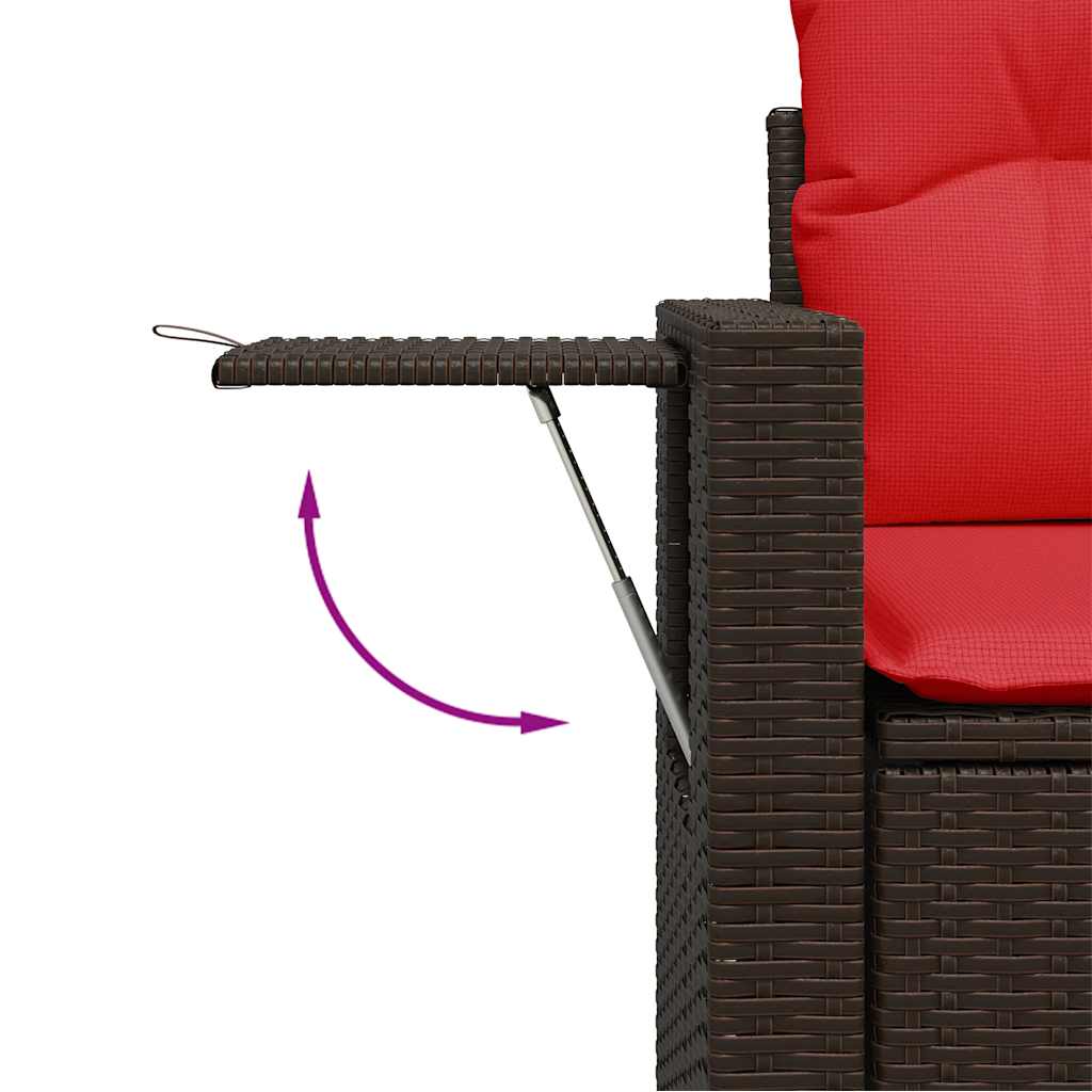6-tlg. Garten-Sofagarnitur mit Kissen Braun Poly Rattan Akazie