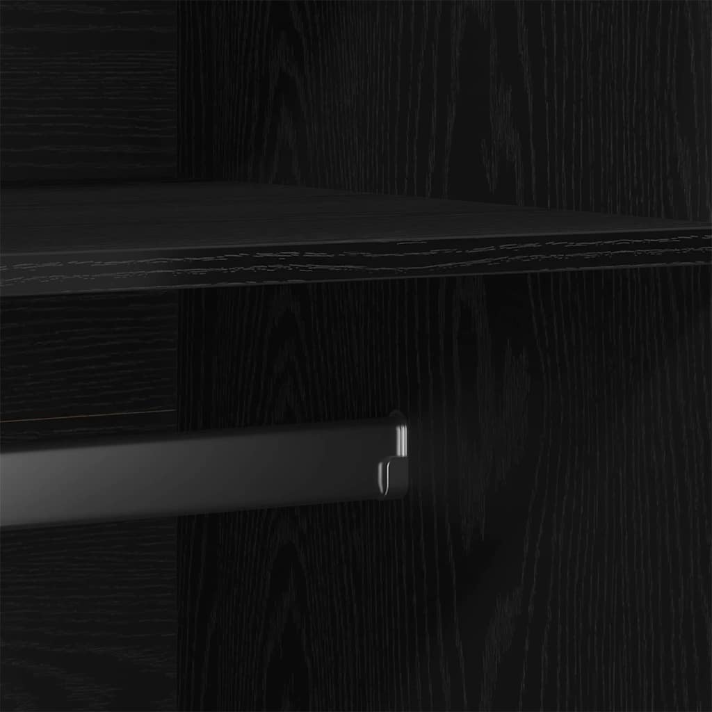 Kleiderschrank mit Tür Schwarz 90 x 52 x 200 cm Holzwerkstoff