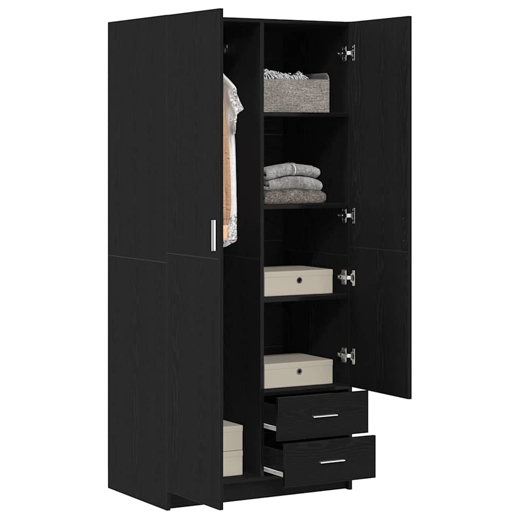Kleiderschrank Schwarze Eiche 80 x 52 x 180 cm Holzwerkstoff