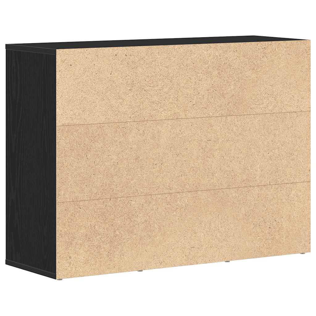 Sideboard Schwarz Eichen-Optik 88x30x64 cm Holzwerkstoff