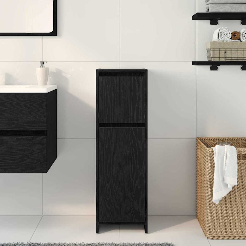Badezimmerschrank Schwarze Eiche 30 x 30 x 95 cm Holzwerkstoff