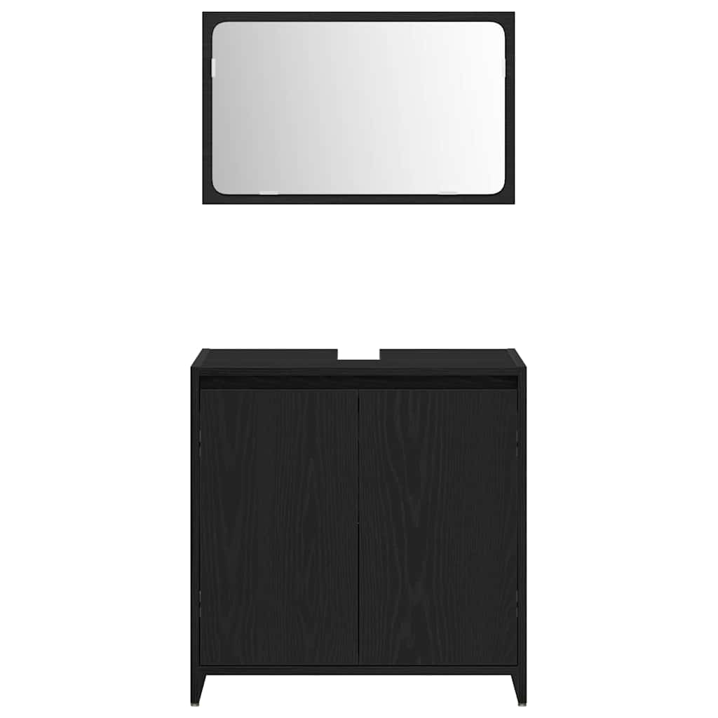 Badezimmerschrank Schwarze Eiche 60 x 33 x 61 cm Holzwerkstoff