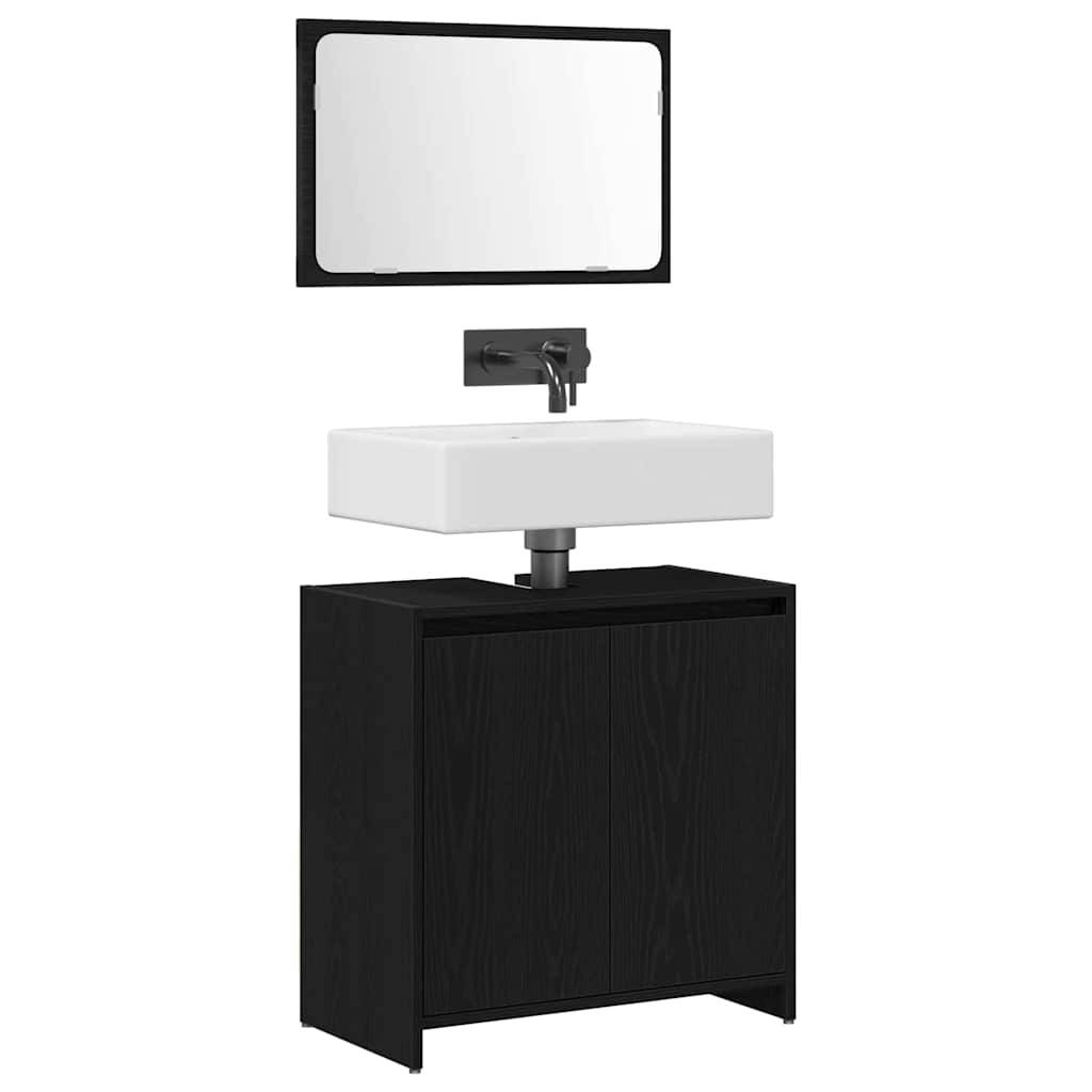 Badezimmerschrank Schwarze Eiche 60 x 33 x 61 cm Holzwerkstoff