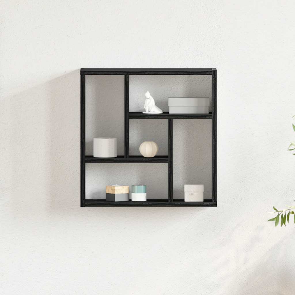 Wall shelf black oak look 45x16x45 cm wood material