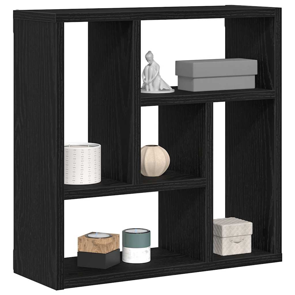 Wall shelf black oak look 45x16x45 cm wood material