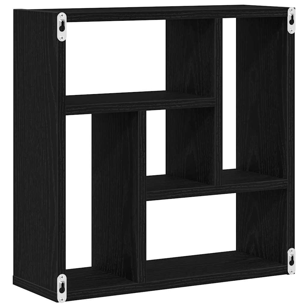 Wall shelf black oak look 45x16x45 cm wood material