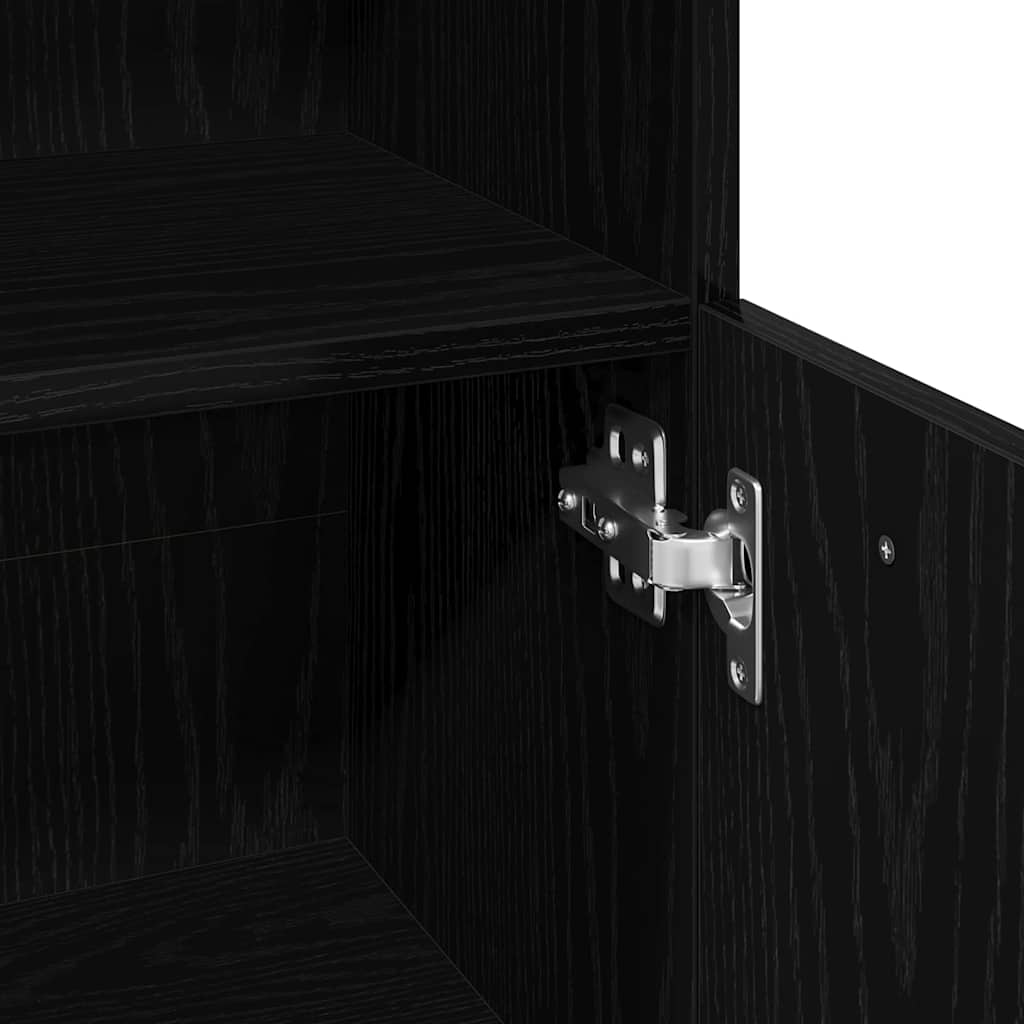 Badezimmerschrank Schwarze Eiche 30 x 30 x 95 cm Holzwerkstoff
