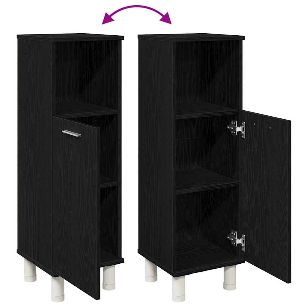 Badezimmerschrank Schwarze Eiche 30 x 30 x 95 cm Holzwerkstoff