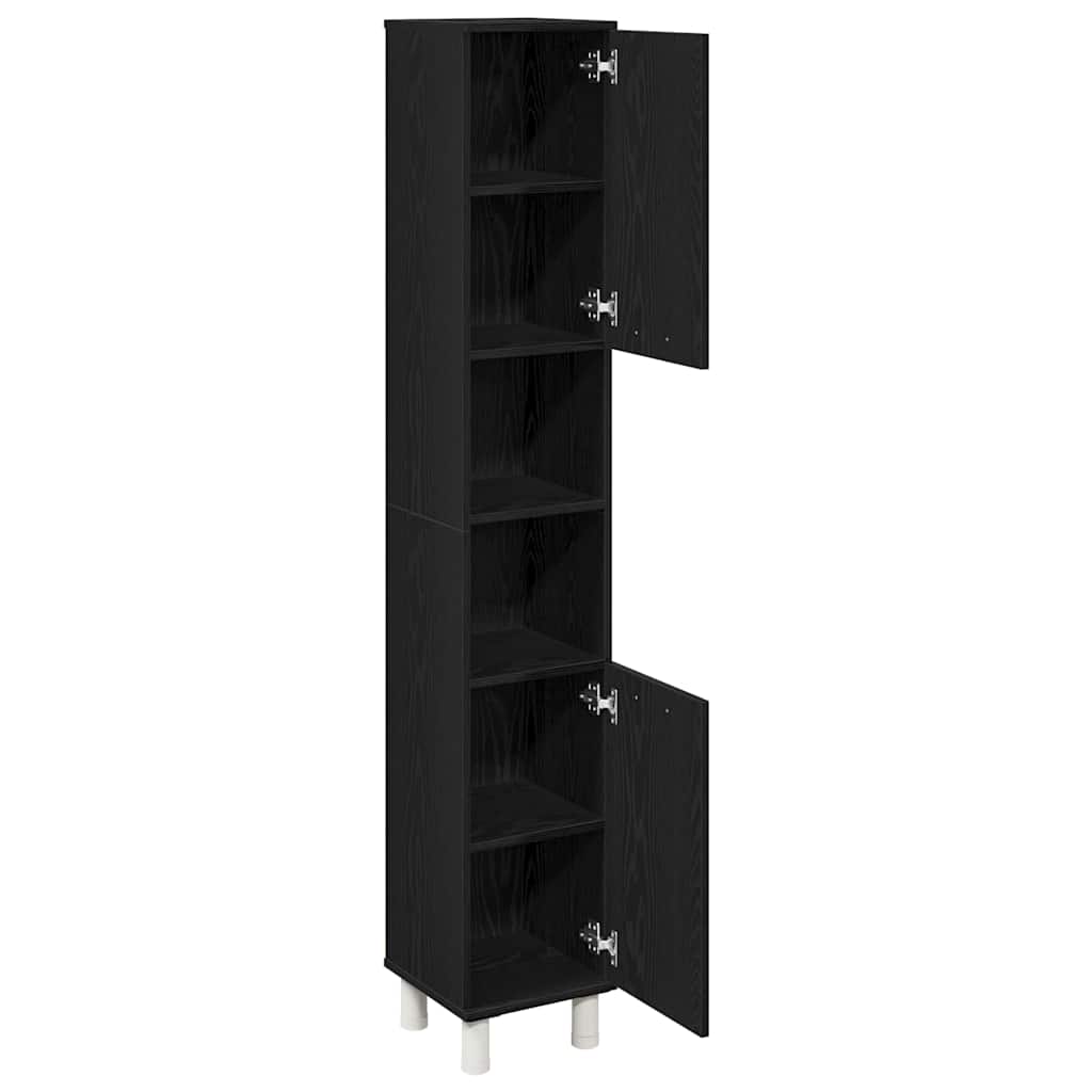 Badschrank Schwarze Eiche 30 x 30 x 179 cm Holzwerkstoff