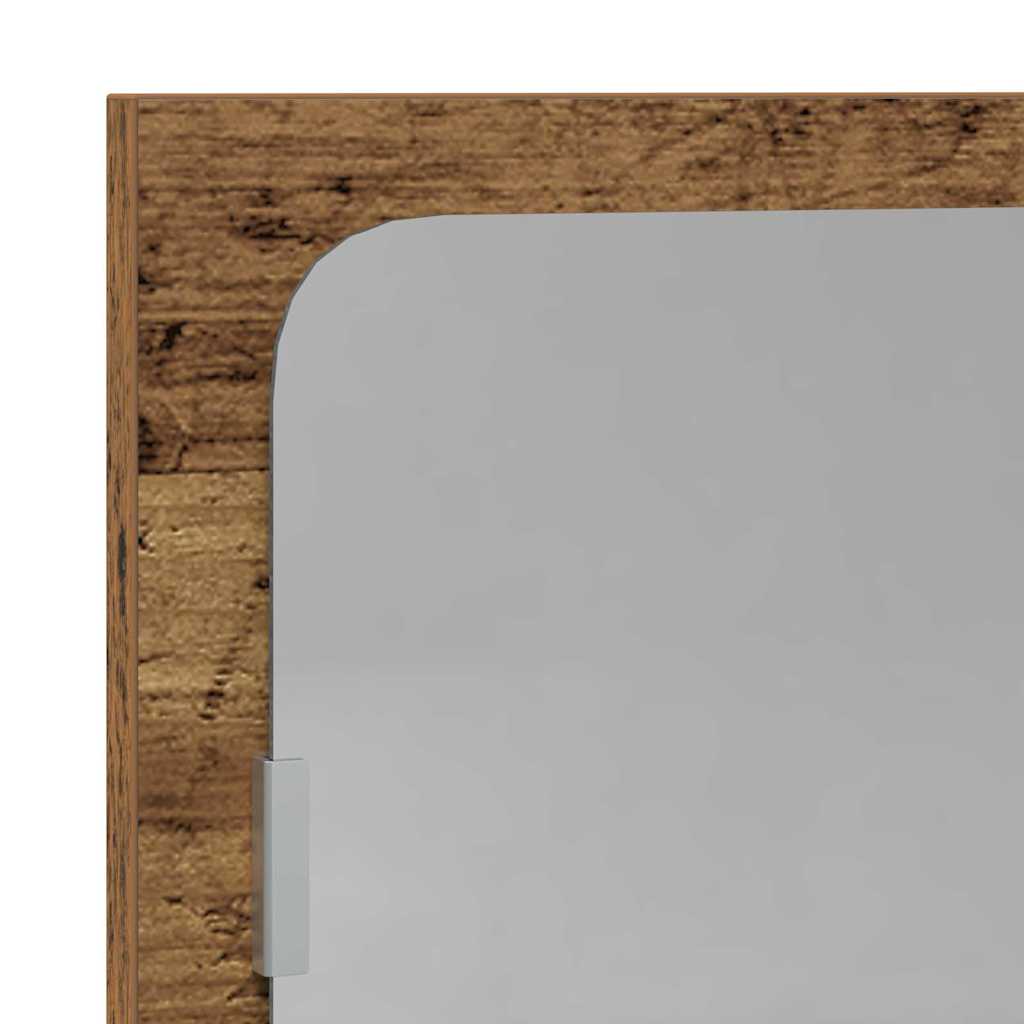 Spiegelregal mit Regal Altholz 90 x 10.5 x 37 cm Holzwerkstoff