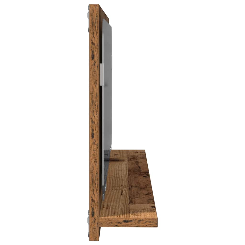 Spiegelregal mit Regal Altholz 90 x 10.5 x 37 cm Holzwerkstoff