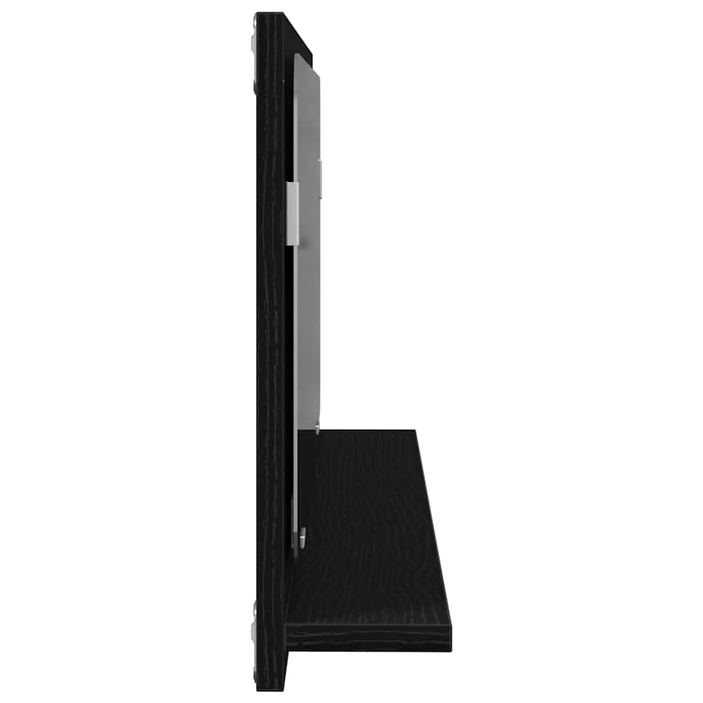 Spiegelregal Schwarz Eiche 90 x 10.5 x 37 cm Holzwerkstoff
