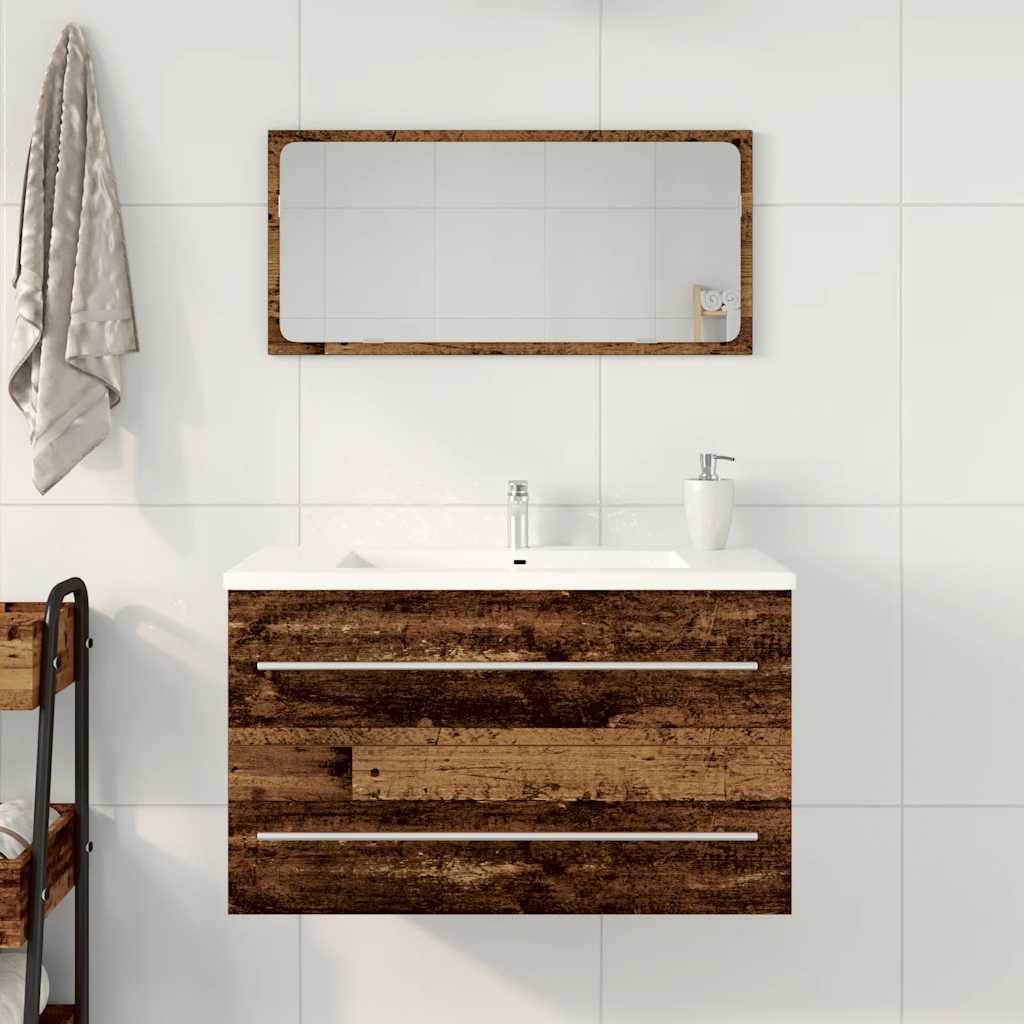 Washbasin base cabinet old wood look 80x38.5x48 cm
