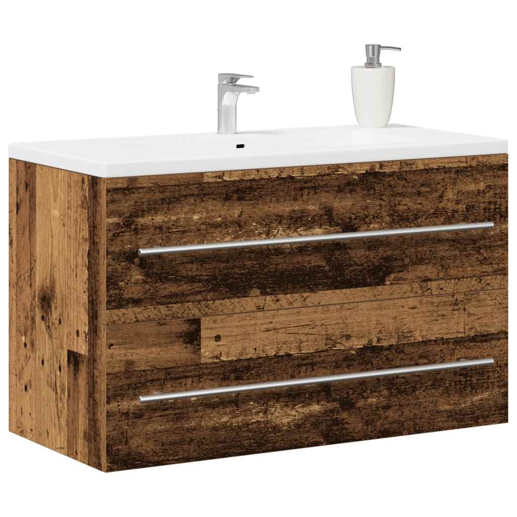 Washbasin base cabinet old wood look 80x38.5x48 cm
