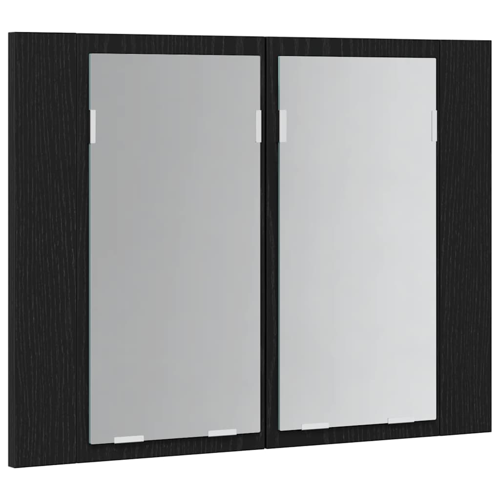 Badezimmerspiegelschrank mit Tür Schwarze Eiche 60 x 12 x 45 cm