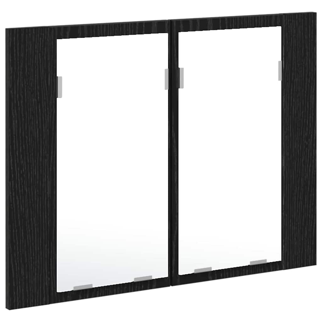 Badezimmerspiegelschrank mit Tür Schwarze Eiche 60 x 12 x 45 cm