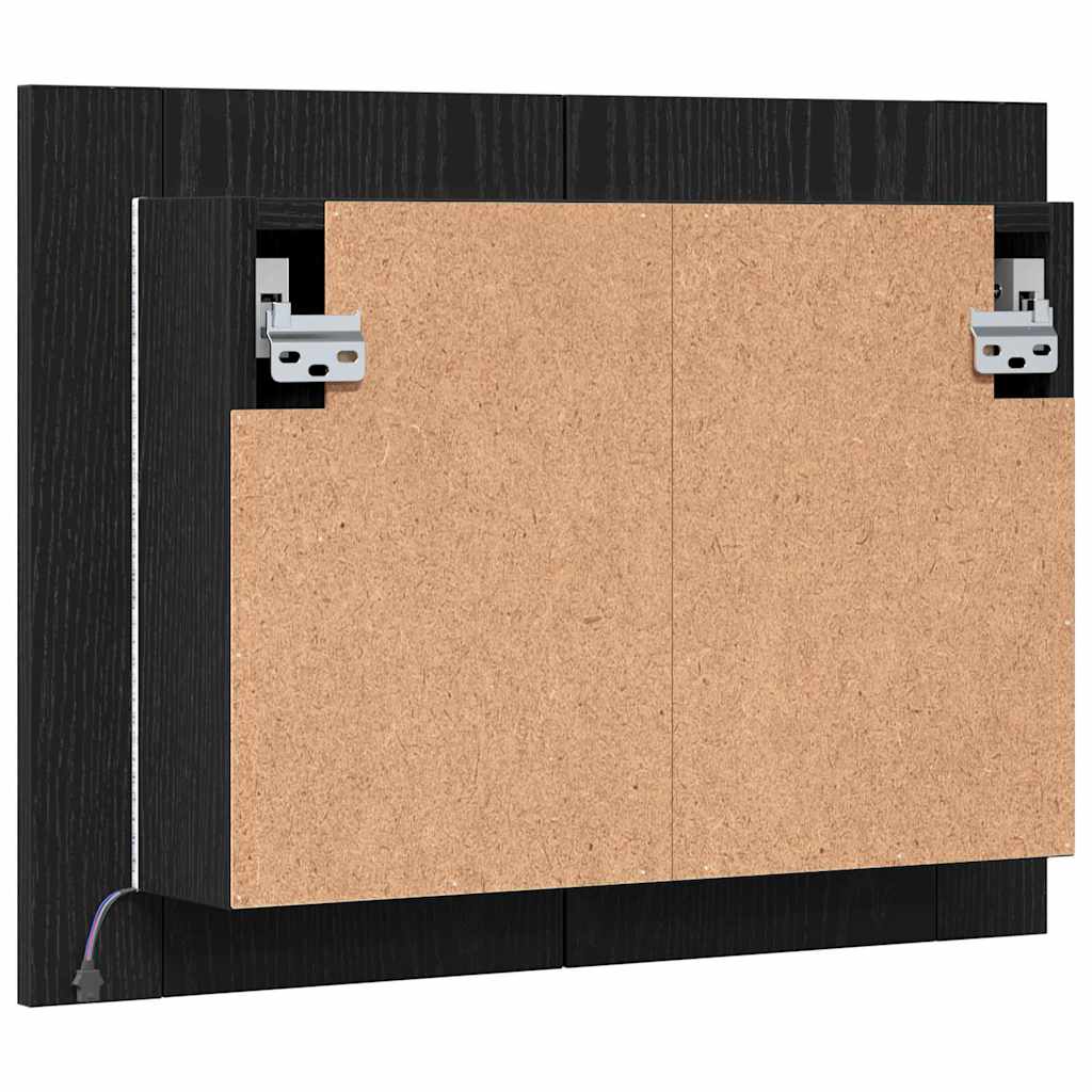Badezimmerspiegelschrank mit Tür Schwarze Eiche 60 x 12 x 45 cm