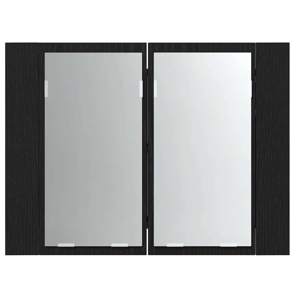 Badezimmerspiegelschrank mit Tür Schwarze Eiche 60 x 12 x 45 cm
