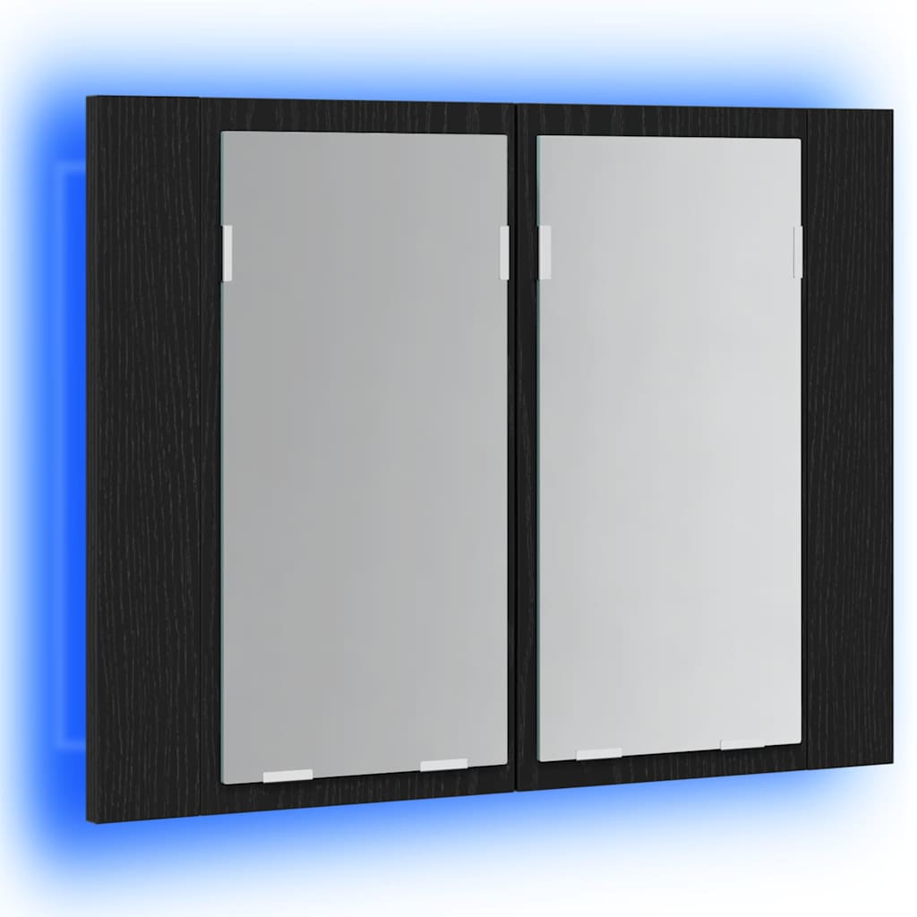 Badezimmerspiegelschrank mit Tür Schwarze Eiche 60 x 12 x 45 cm