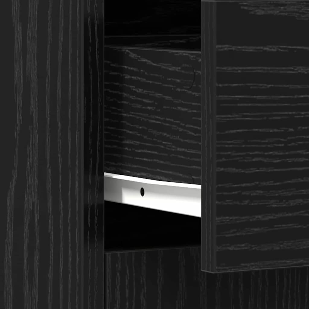 Badezimmerschrank mit Schubladen Schwarze Eiche 60 x 33 x 80 cm