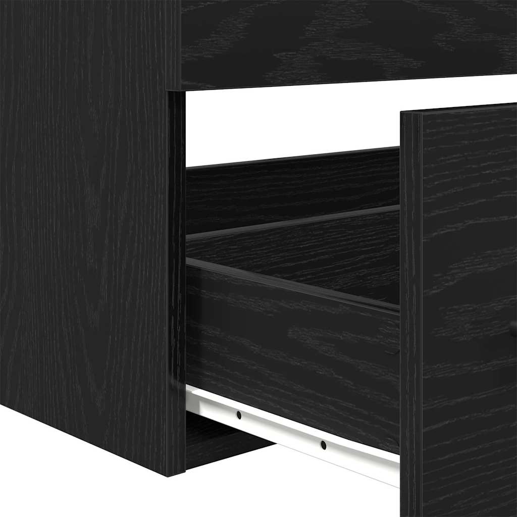 Waschbecken-Schrank mit Spiegel Schwarze Eiche 90 x 45 x 1.5 cm
