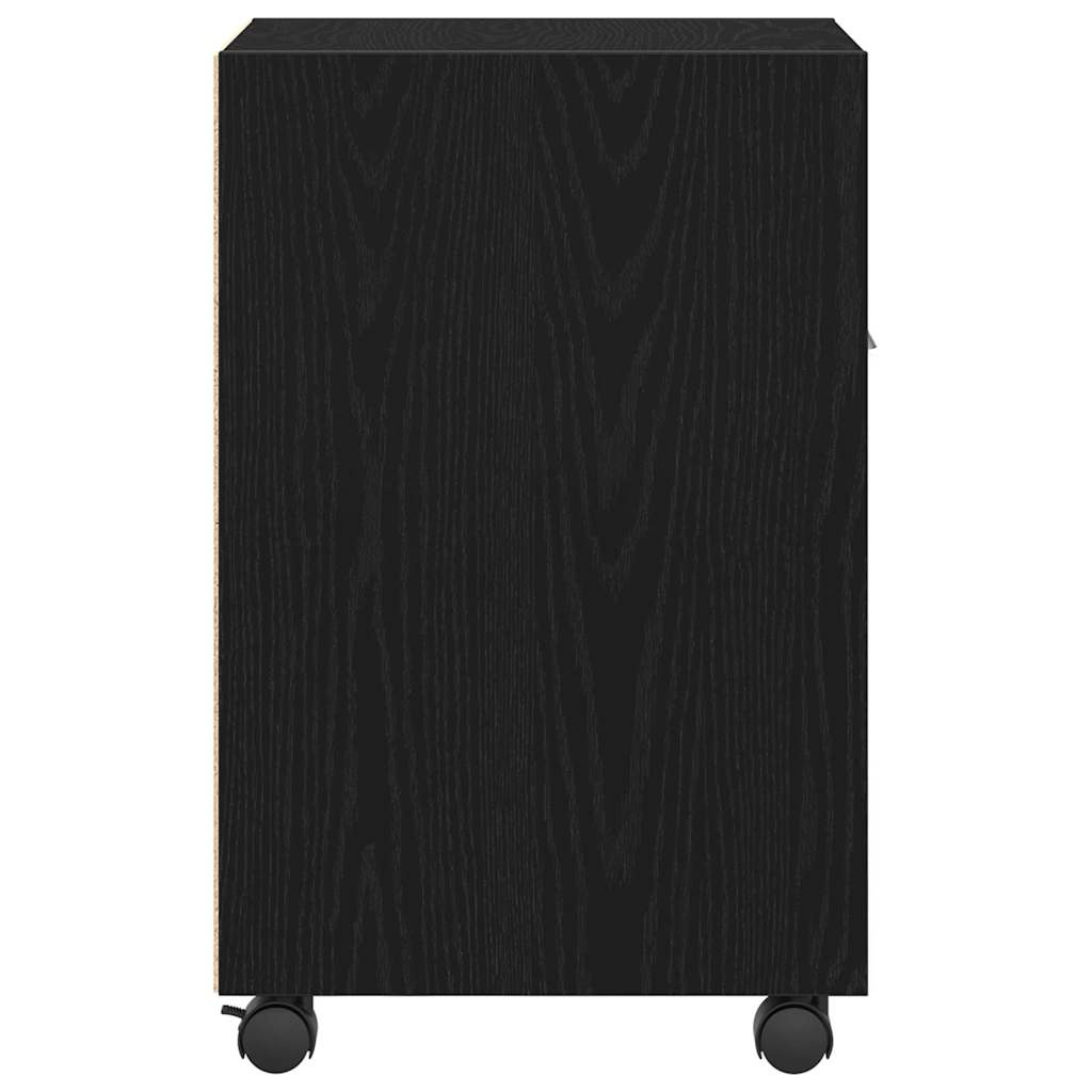 Wagen-Seitenkombination mit Rad Schwarze Eiche 33 x 38 x 60 cm