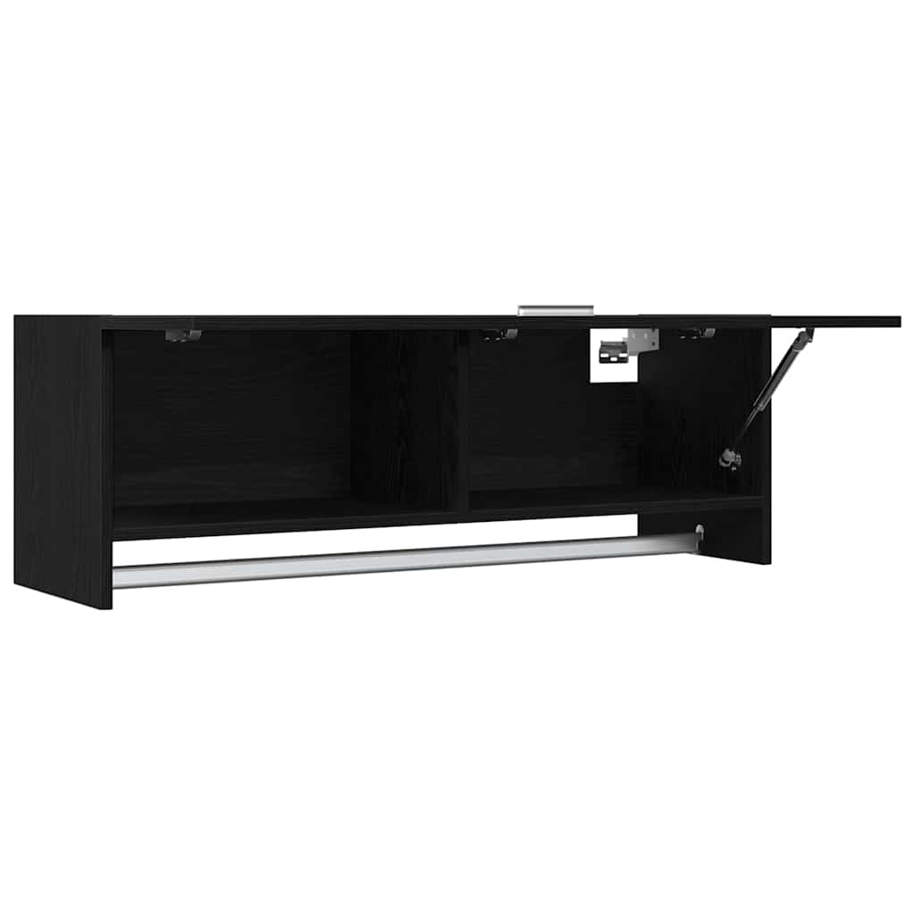 Kleiderschrank mit Tür Schwarz 100 x 32.5 x 35 cm Holzwerkstoff