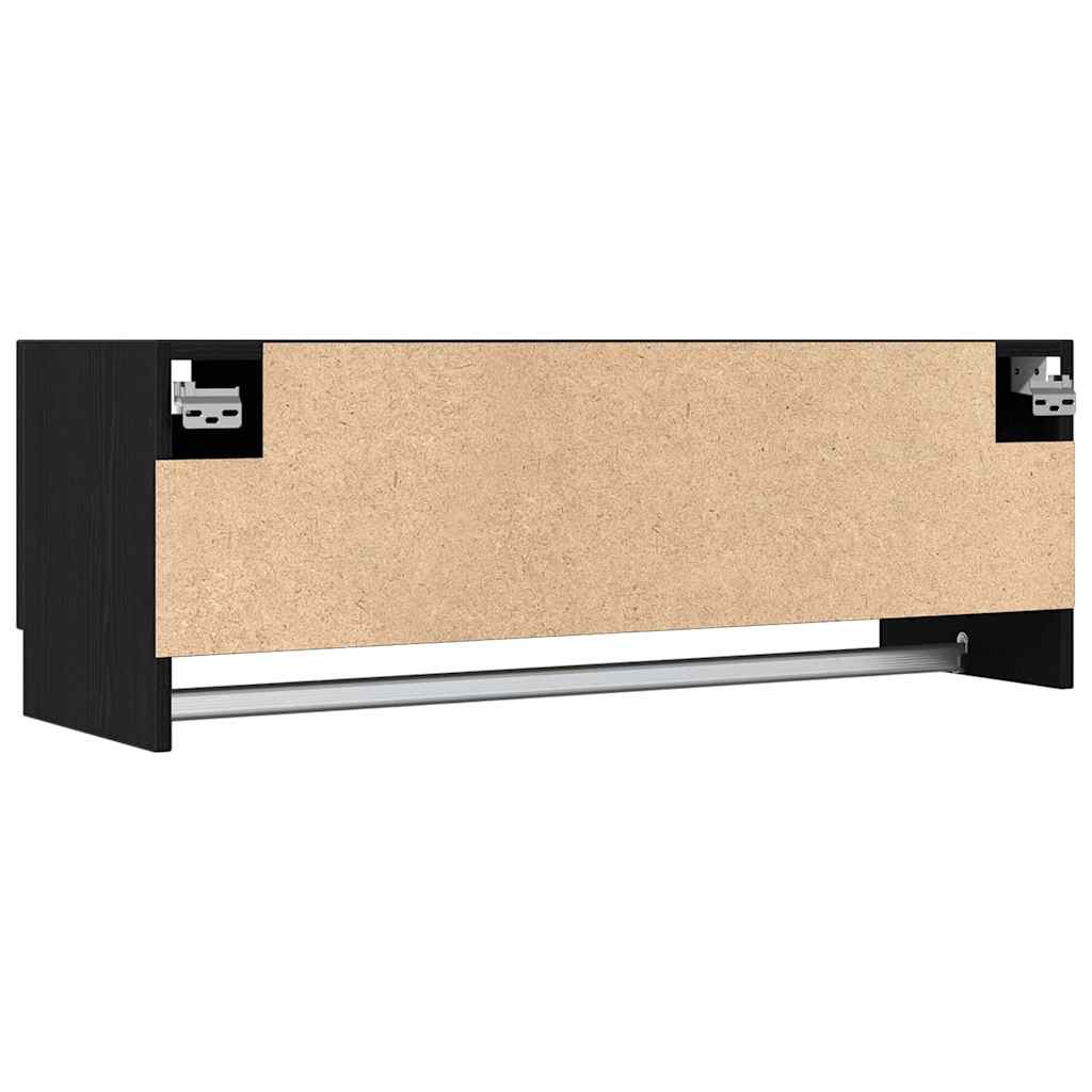 Kleiderschrank mit Tür Schwarz 100 x 32.5 x 35 cm Holzwerkstoff