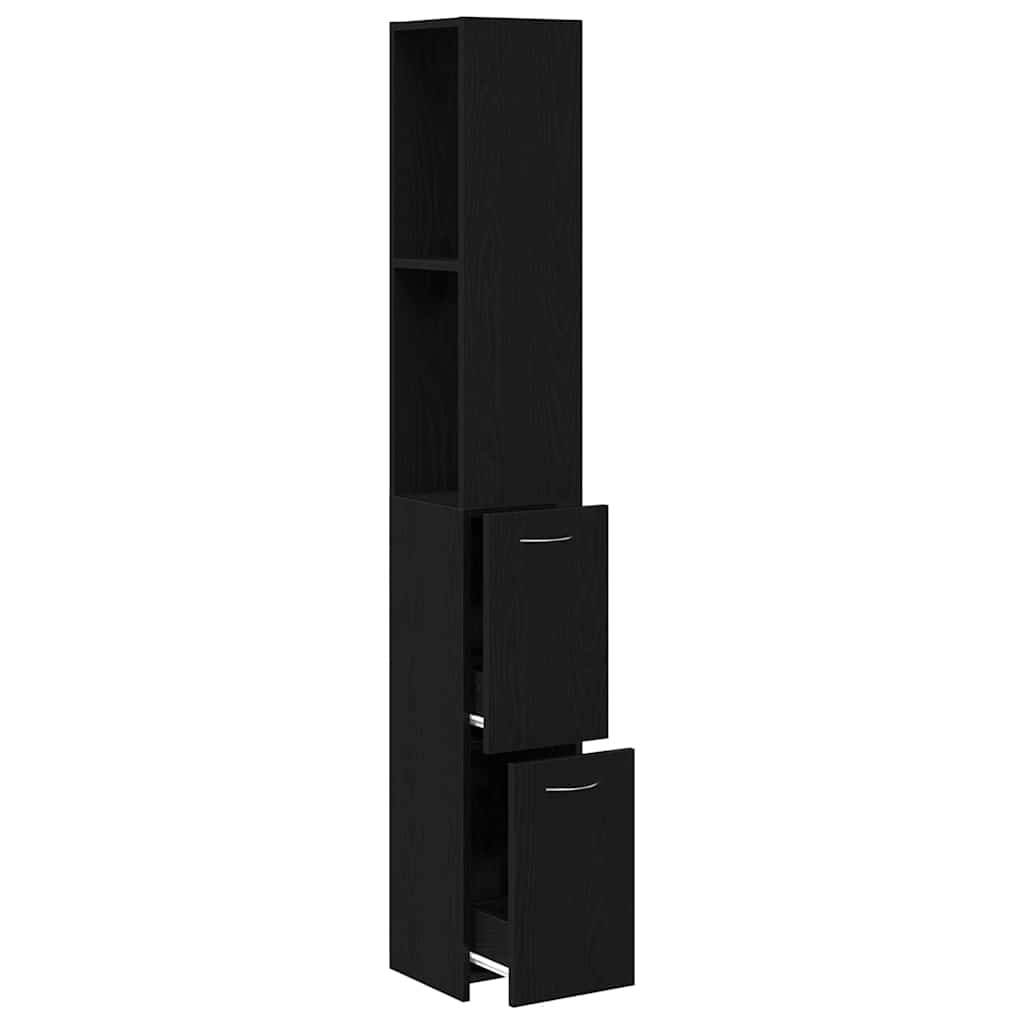 Badezimmerschrank Schwarze Eiche 25 x 25 x 170 cm Holzwerkstoff