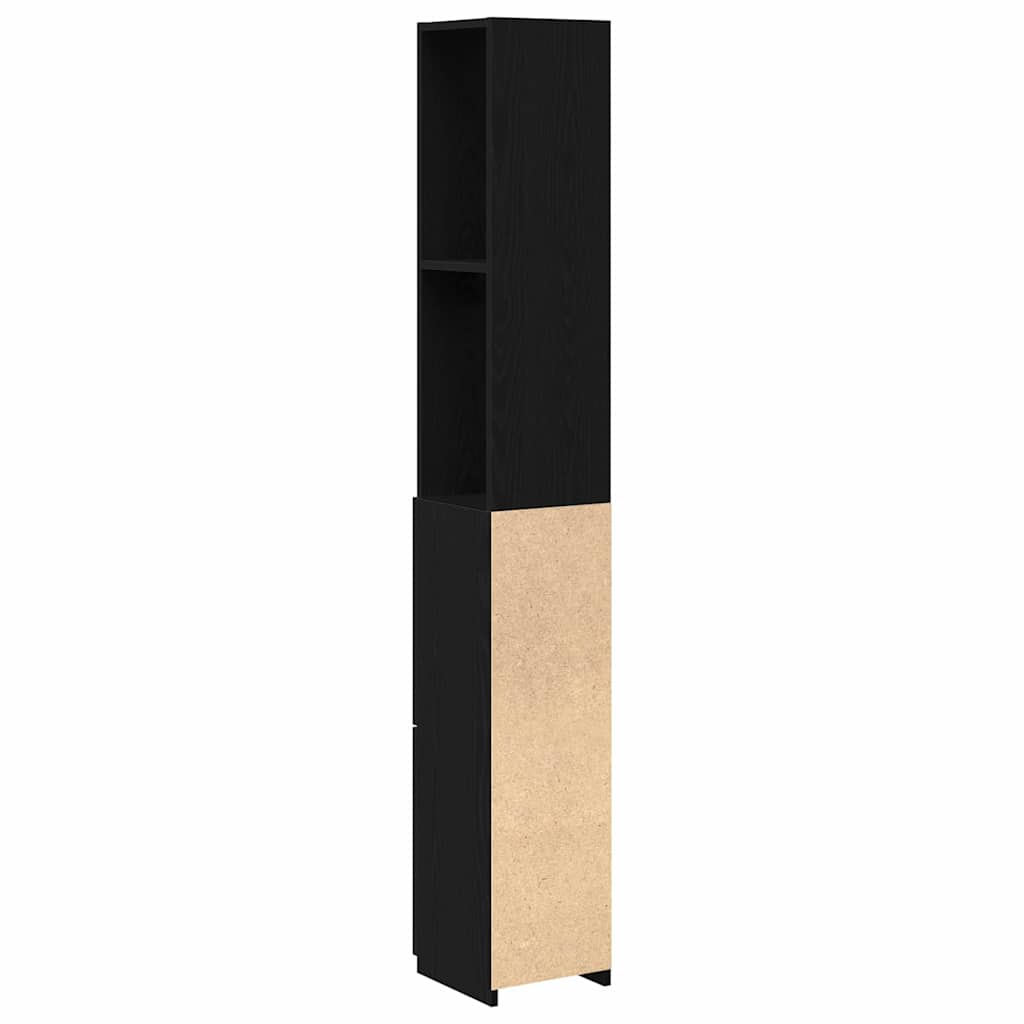 Badezimmerschrank Schwarze Eiche 25 x 25 x 170 cm Holzwerkstoff